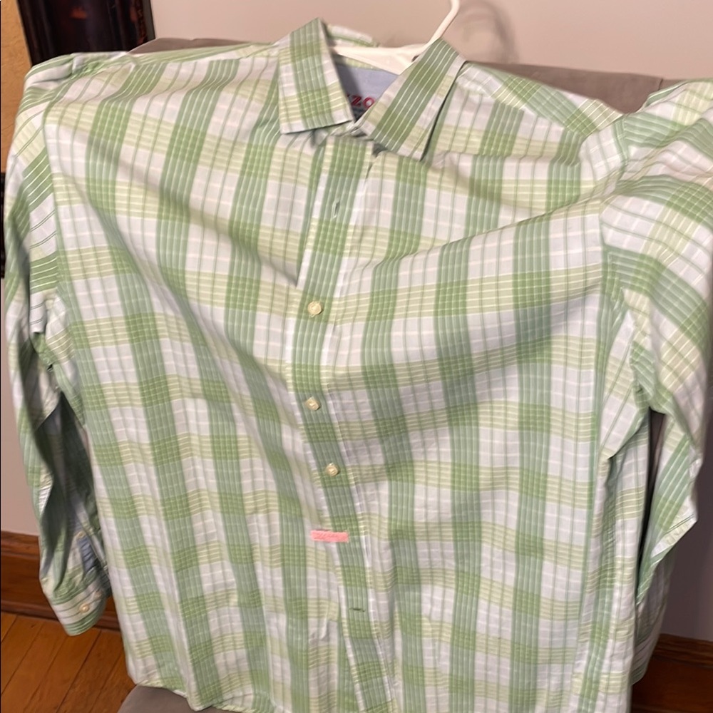 IZOD Green Plaid Men's Shirt